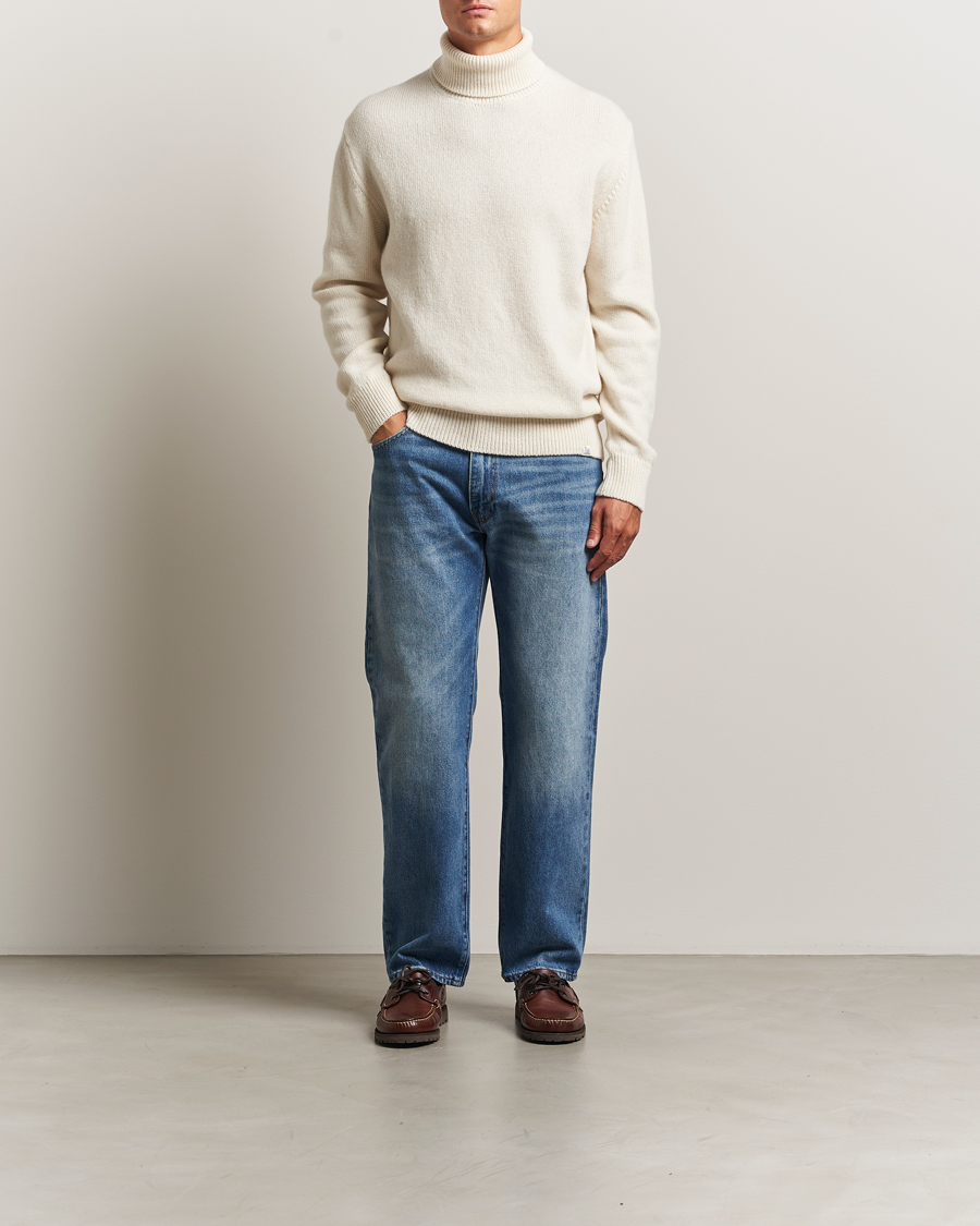 Herren | Pullover | Merz b. Schwanen | Merino/Cashmere Knitted Turtleneck Nature