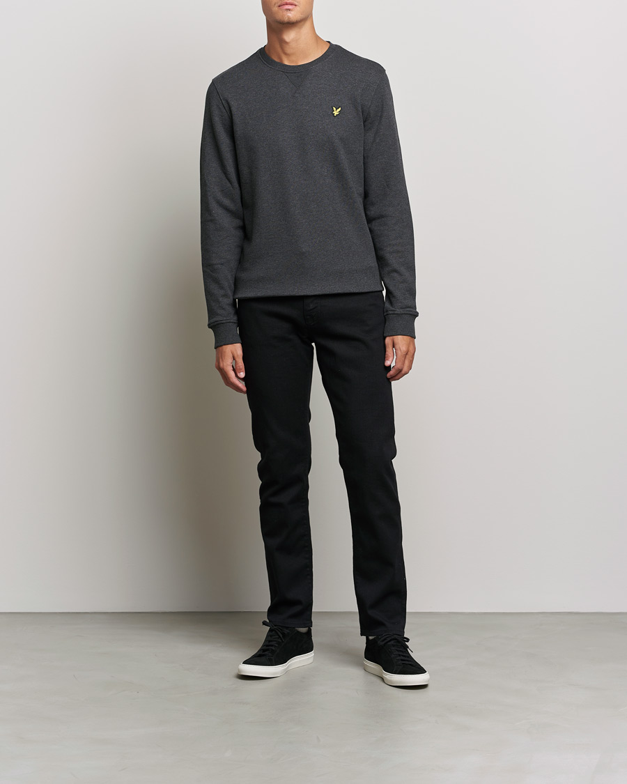 Herren | Pullover | Lyle & Scott | Organic Cotton Crew Neck Charcoal Marl