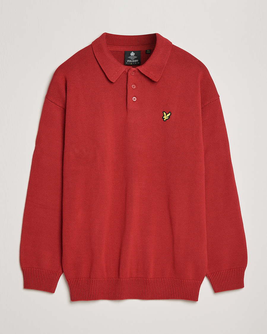 Herren | Pullover | Lyle & Scott | Blousson Knitted Polo Tunnel Red