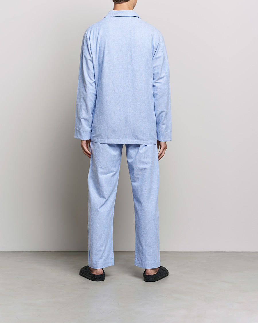 Herren | Kleidung | Derek Rose | Brushed Cotton Flannel Herringbone Pyjama Set Blue