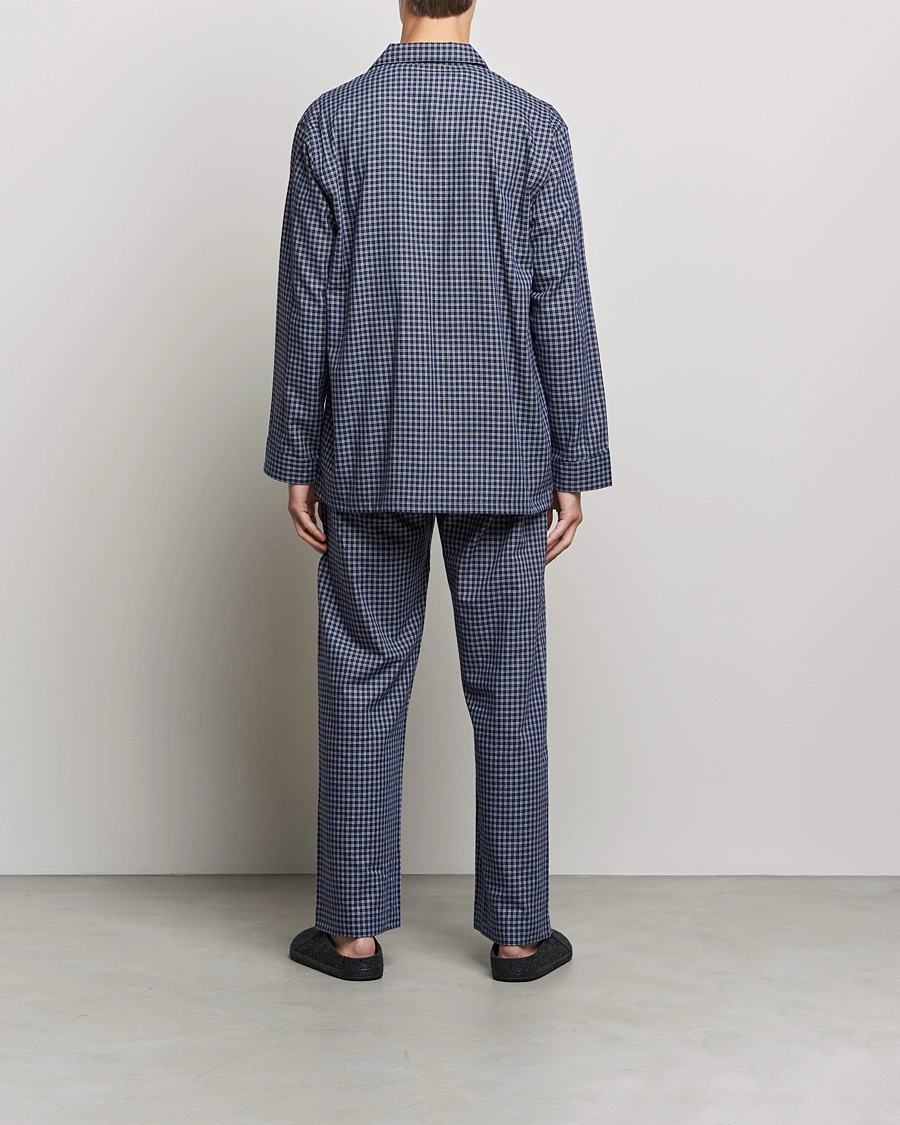 Herren | Kleidung | Derek Rose | Checked Cotton Pyjama Set Navy
