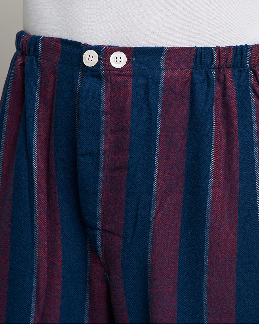 Herren | Schlafanzüge & Bademäntel | Derek Rose | Brushed Cotton Flanell Striped Pyjama Set Navy