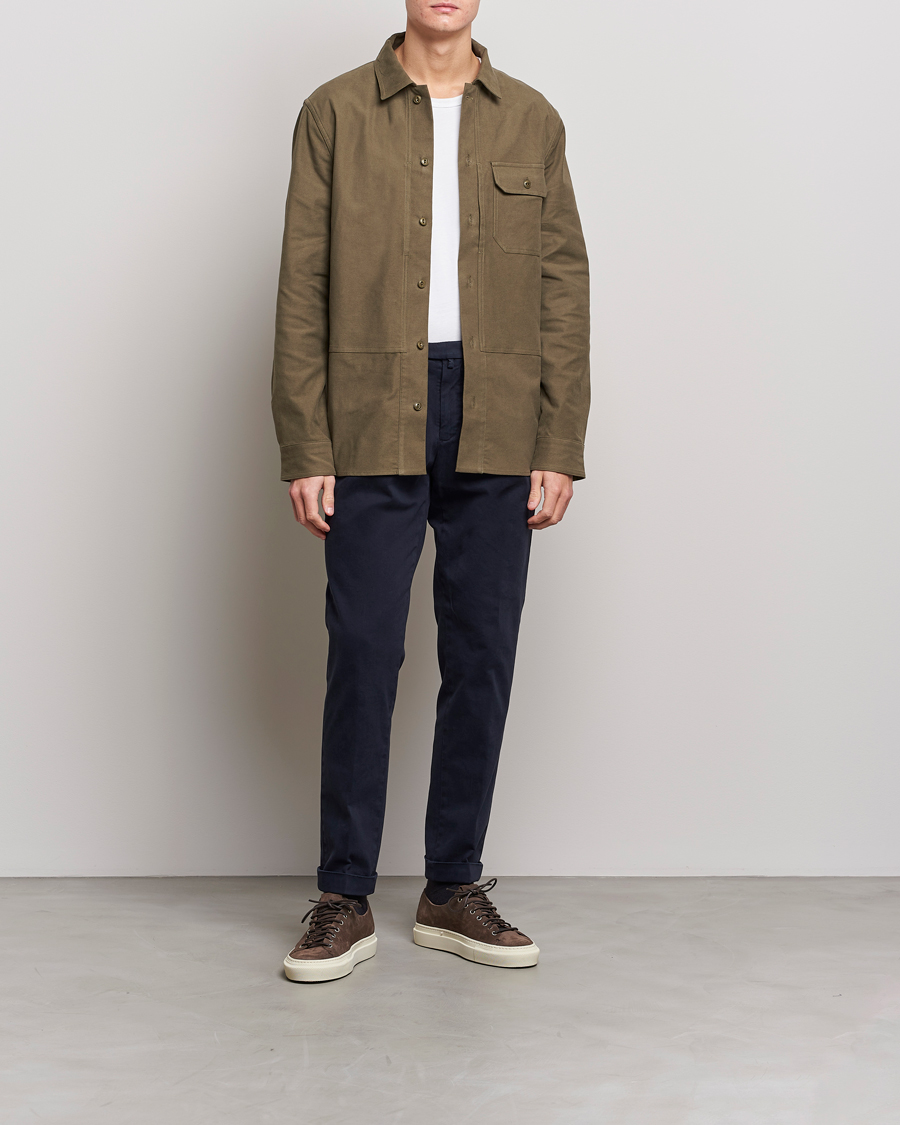 Herren | Hosen | Briglia 1949 | Easy Fit Pleated Cotton Stretch Chino Navy