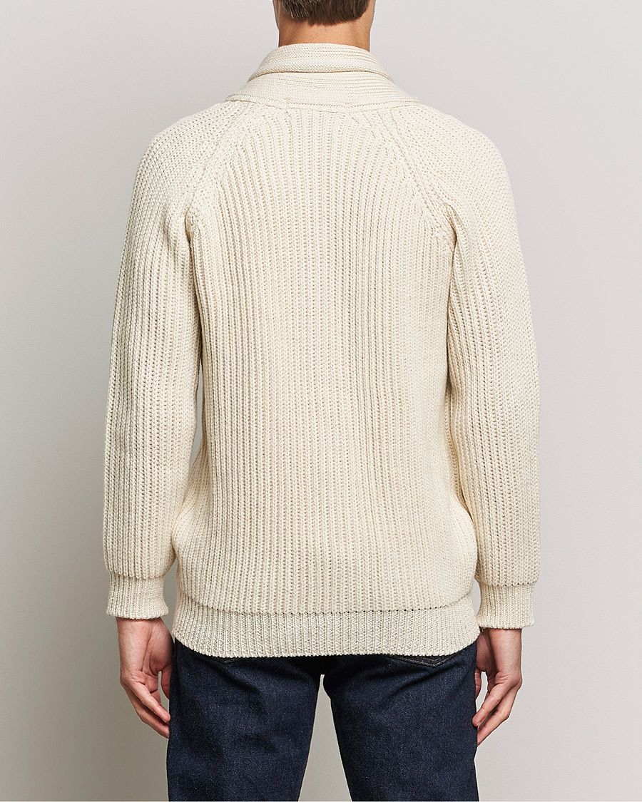 Herren | Pullover | Peregrine | Wilkinson Ribbed Wool Cardigan Cream