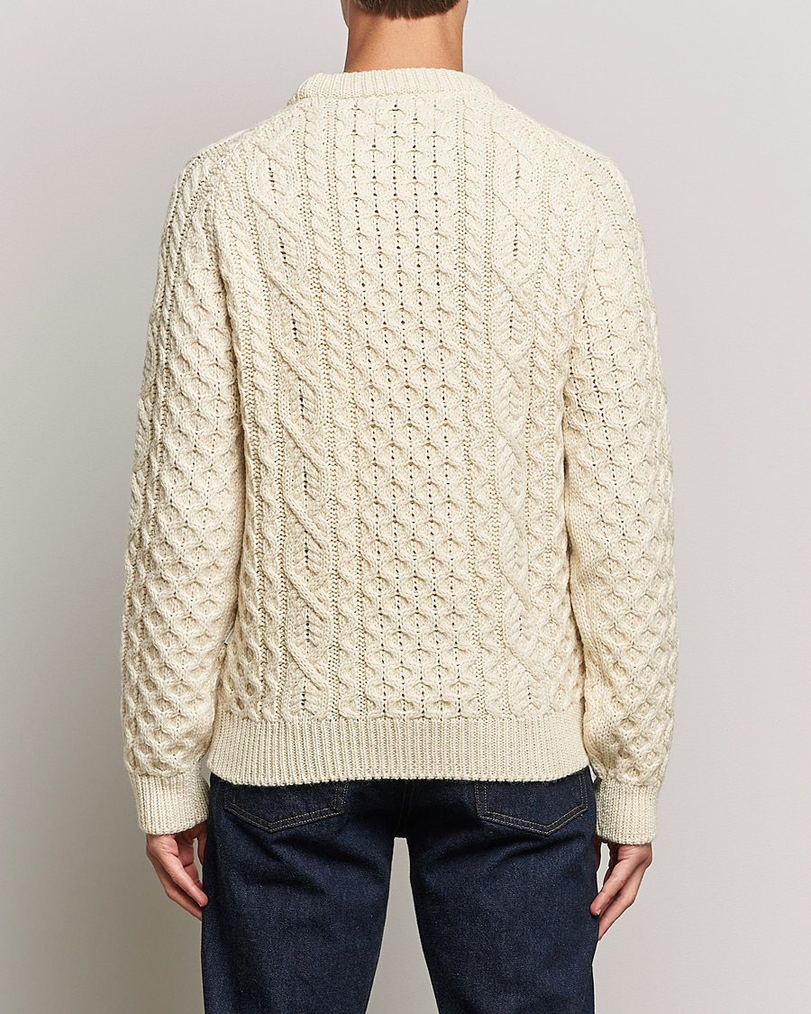 Herren | Pullover | Peregrine | Hudson Wool Aran Knitted Jumper Cream