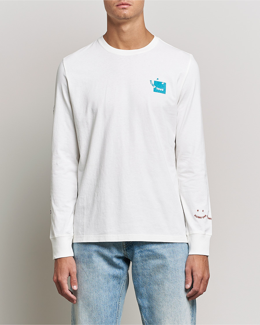 Herren | T-Shirts | PS Paul Smith | Happy Face Long Sleeve T-Shirt White