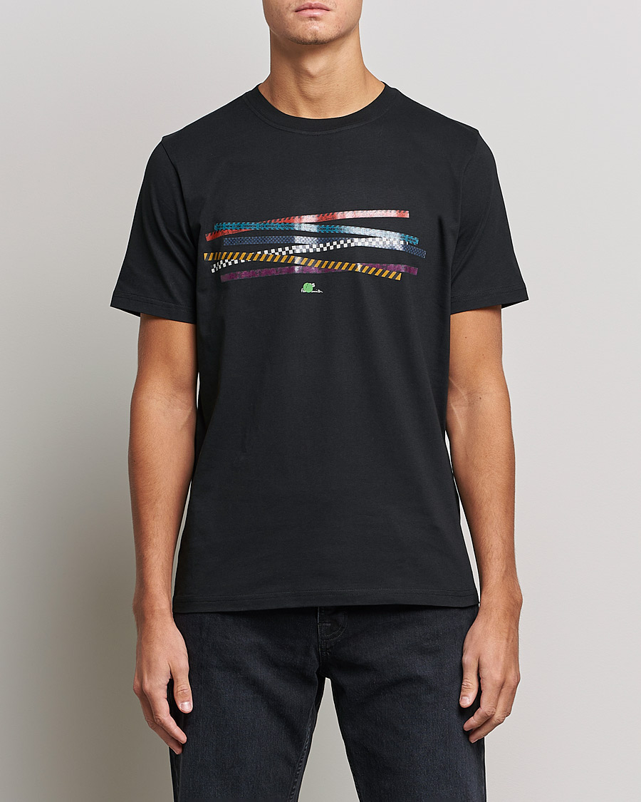 Herren | T-Shirts | PS Paul Smith | Tapes Cotton T-Shirt Black