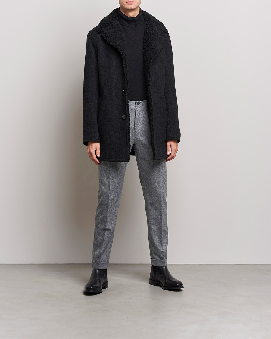 Herren | Jacken | Private White V.C. | The Shearling Car Coat Navy