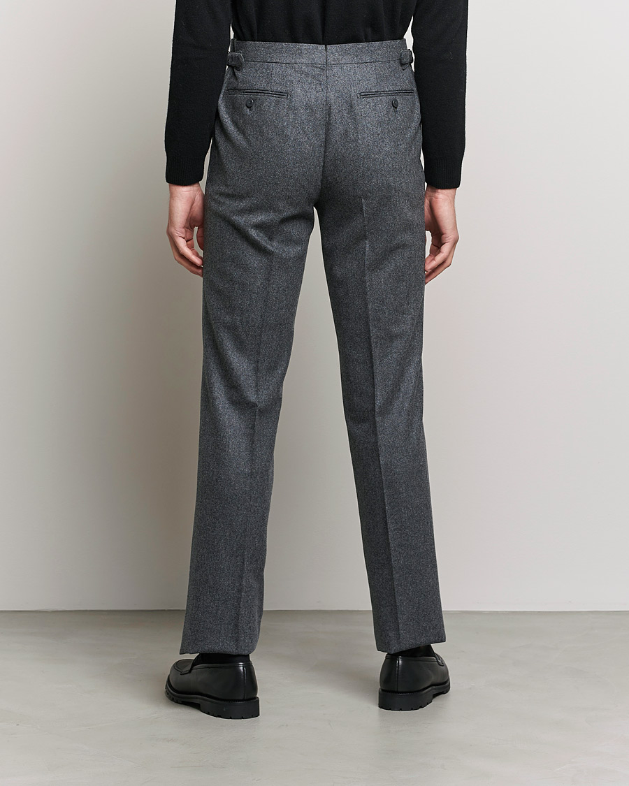 Herren | Hosen | Beams F | Pleated Flannel Trousers Dark Grey