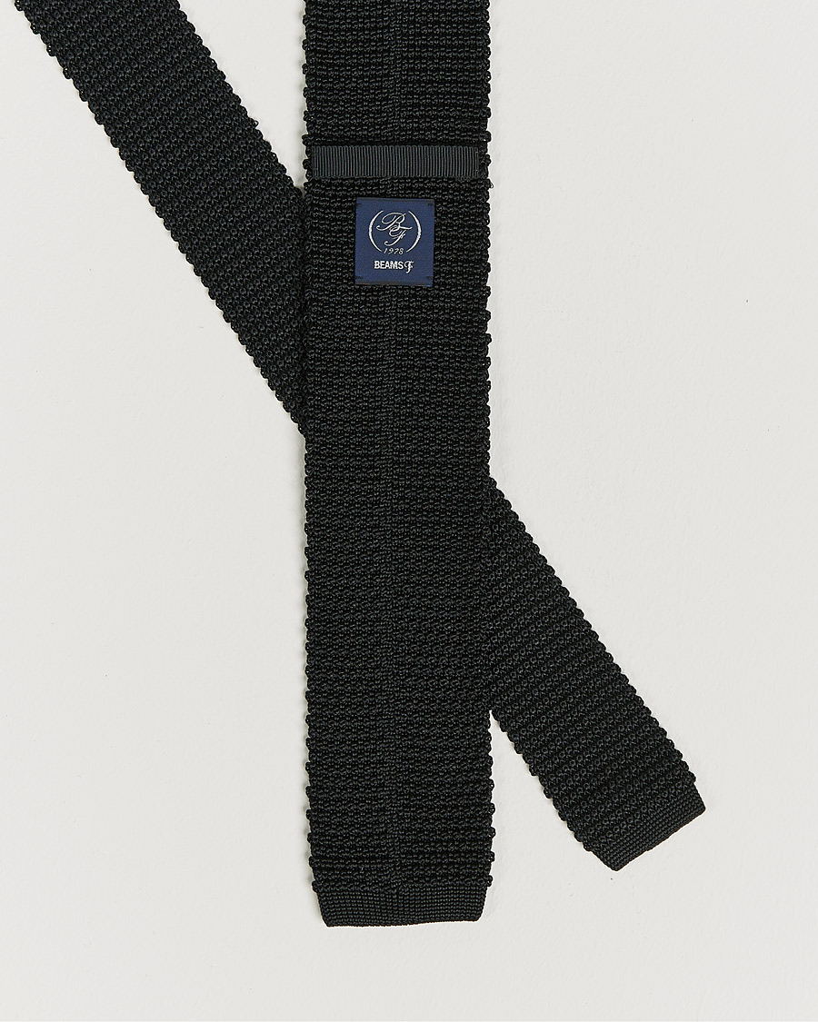 Herren | Beams F Knitted Silk Tie Black | Beams F | Knitted Silk Tie Black