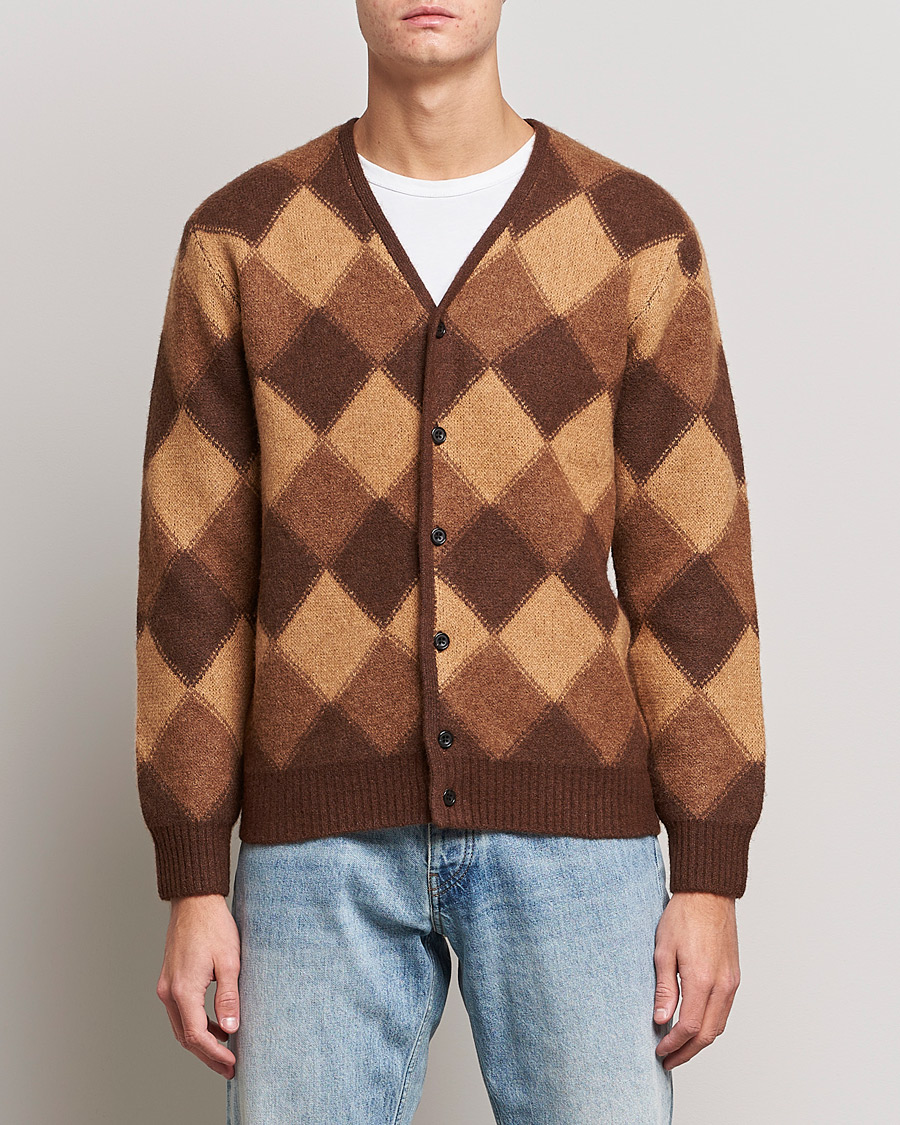 Herren | Pullover | BEAMS PLUS | Argyle Jacquard Cardigan Brown 