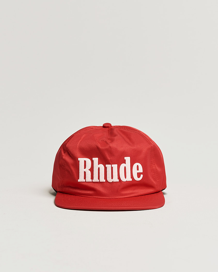 Herren | Rhude Satin Logo Cap Red/White | Rhude | Satin Logo Cap Red/White