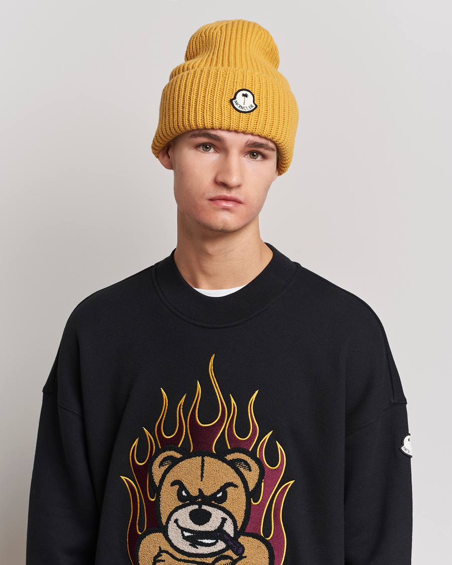 Herren | 8 Moncler Genius Palm Angels Wool Beanie Yellow | Moncler Genius | 8 Palm Angels Wool Beanie Yellow