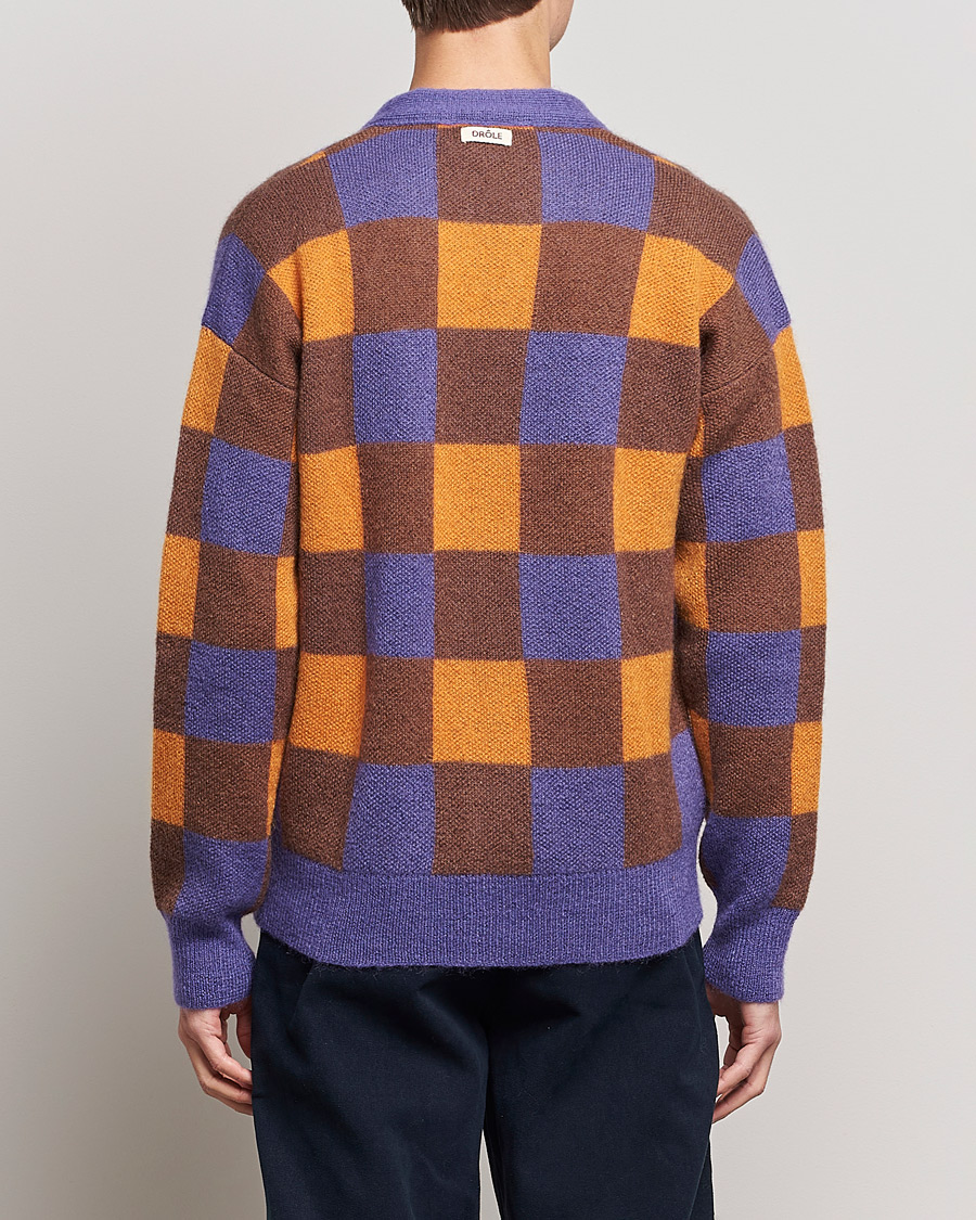 Herren | Pullover | Drôle de Monsieur | Le Cardigan Mohair Purple/Orange