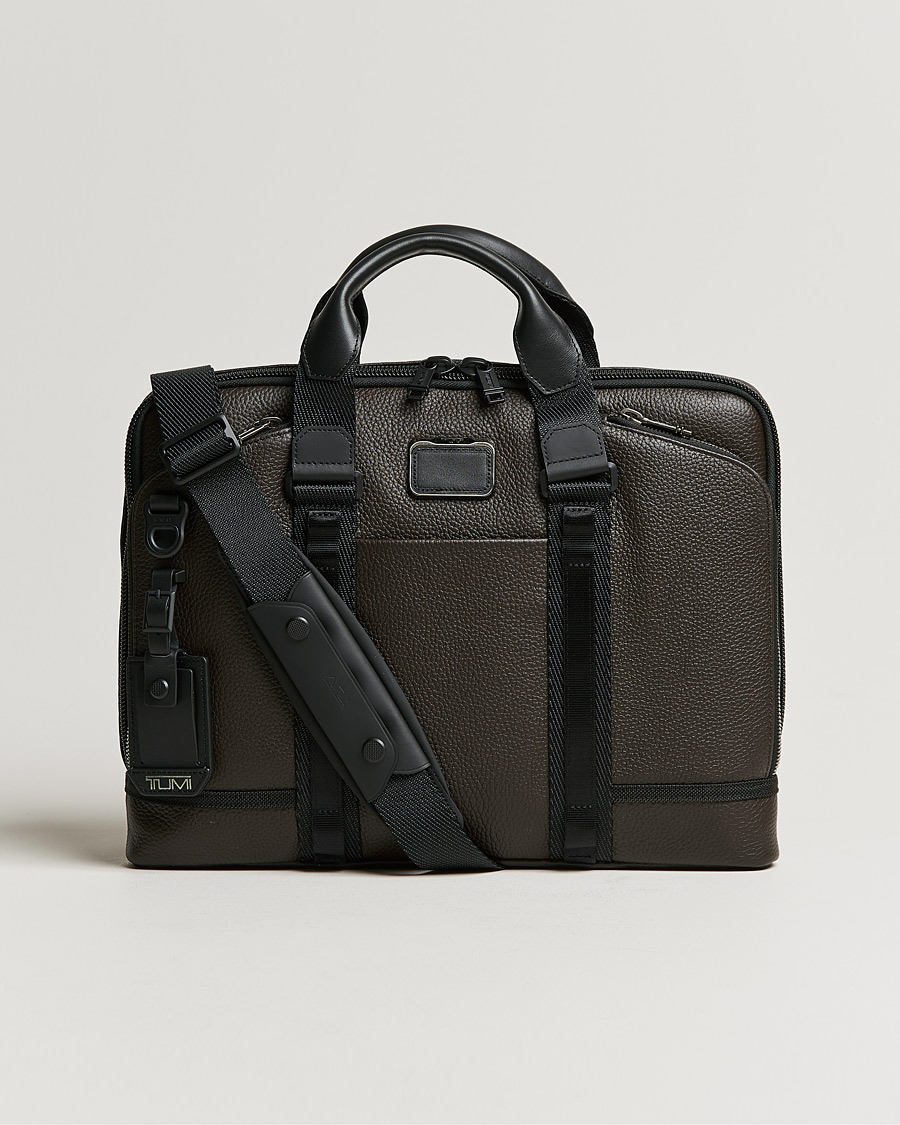 Herren | TUMI Alpha Bravo Acadamy Leather Brief Dark Brown | TUMI | Alpha Bravo Acadamy Leather Brief Dark Brown