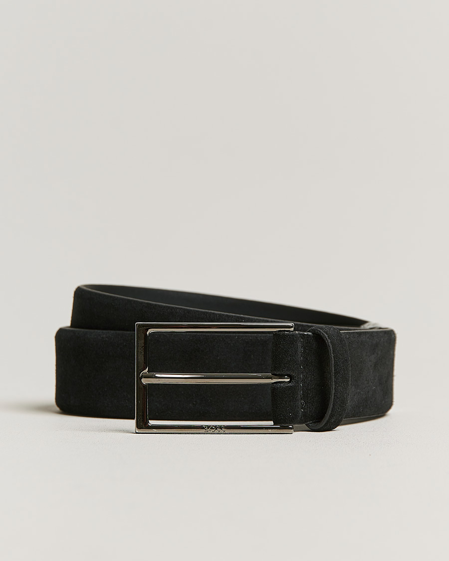 Herren | Calindo Suede Belt Black | BOSS BLACK | Calindo Suede Belt Black