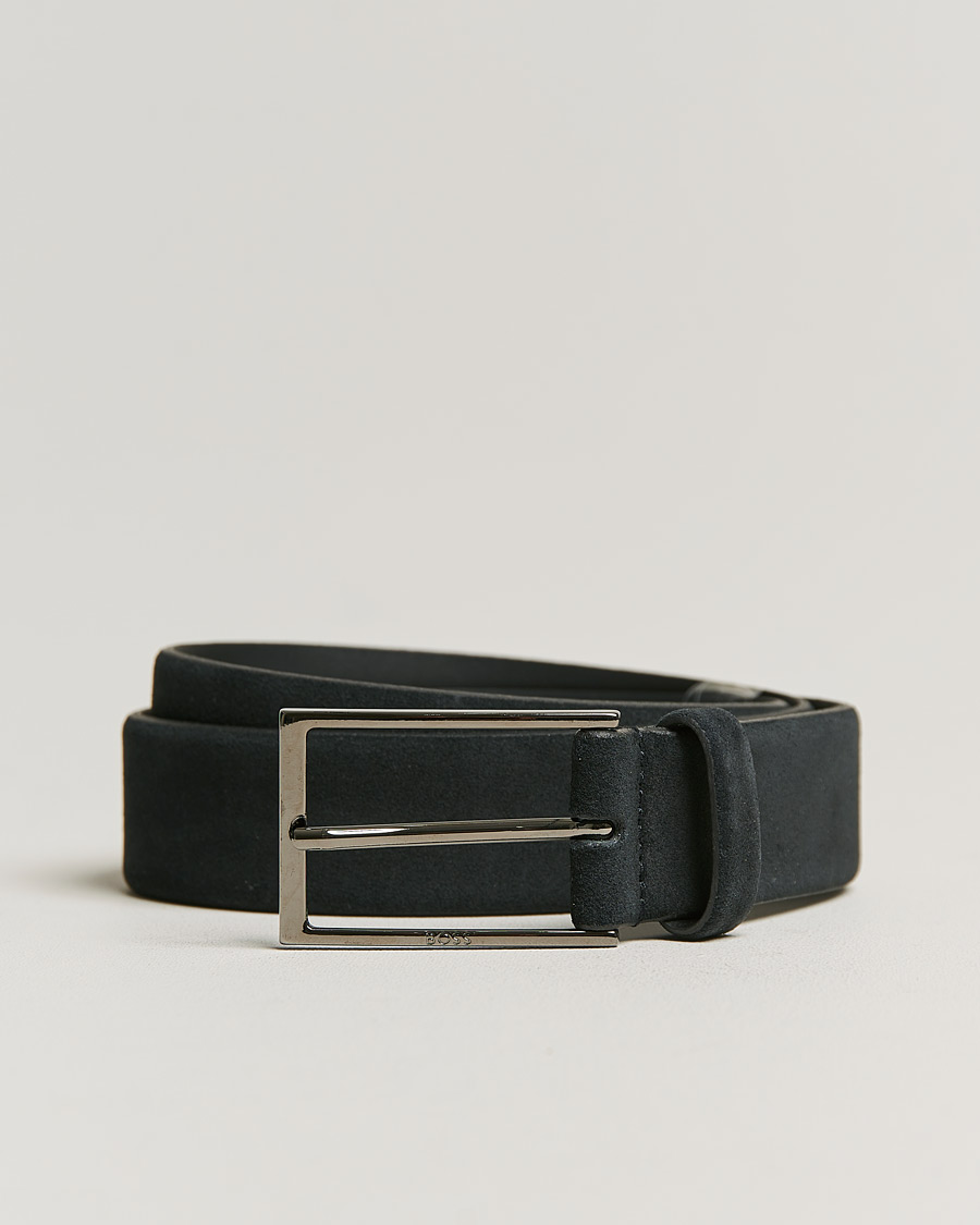 Herren | Calindo Suede Belt Dark Blue | BOSS BLACK | Calindo Suede Belt Dark Blue
