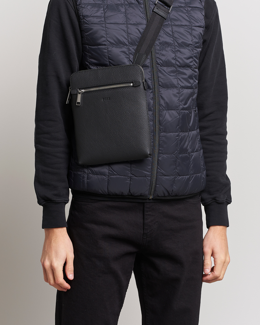 Herren | Accessoires | BOSS BLACK | Crosstown Leather Bag Black