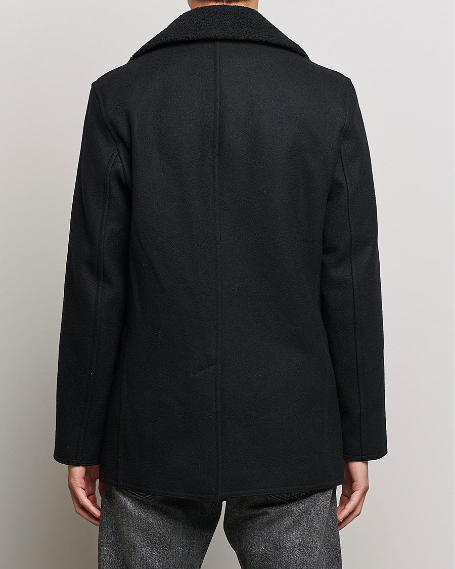 Herren | Jacken | Gloverall | Churchill Reefer Shearling Peacoat Black