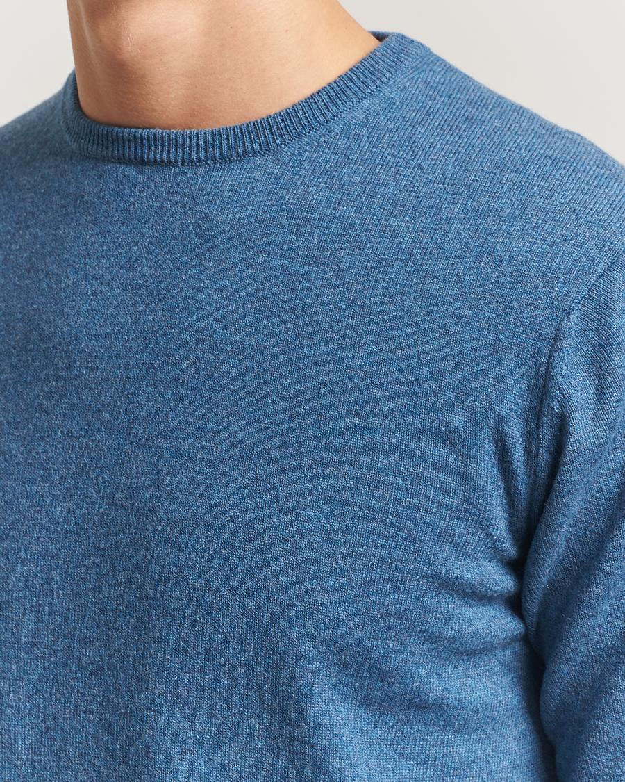 Herren | Pullover | Piacenza Cashmere | Cashmere Crew Neck Sweater Light Blue