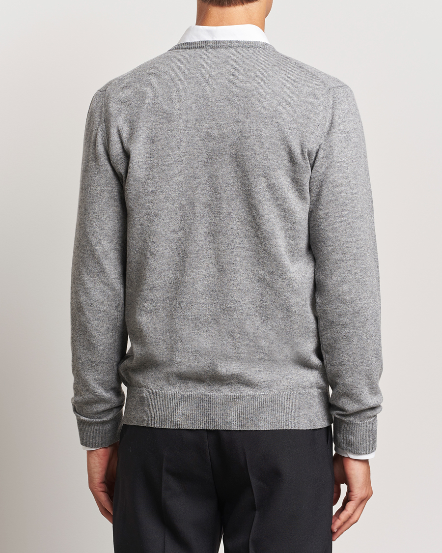 Herren | Pullover | Piacenza Cashmere | Cashmere V Neck Sweater Light Grey