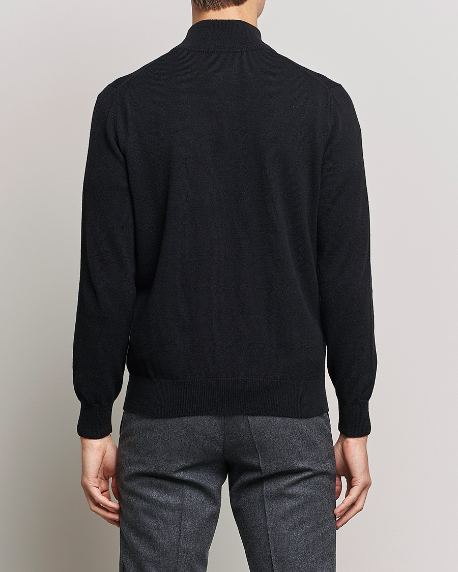 Herren | Pullover | Piacenza Cashmere | Cashmere Half Zip Sweater Black