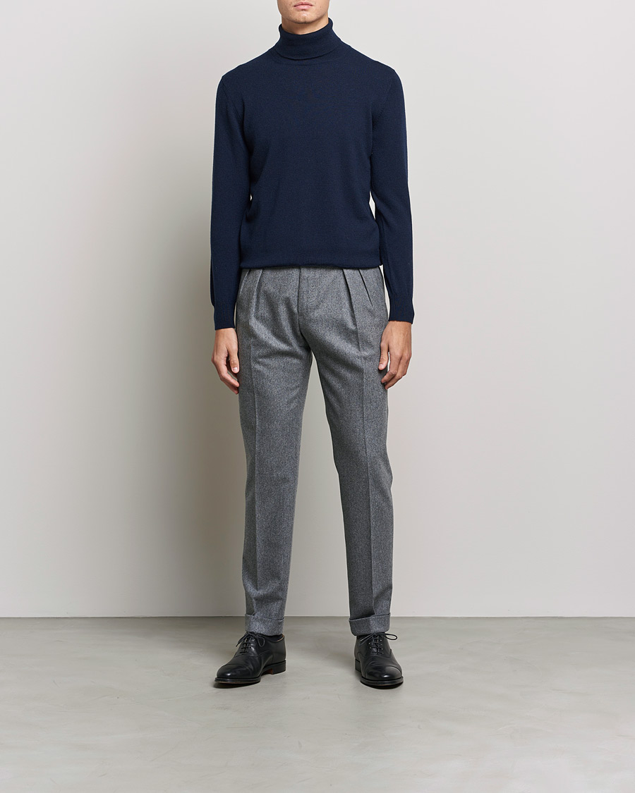 Herren | Pullover | Piacenza Cashmere | Cashmere Rollneck Sweater Navy