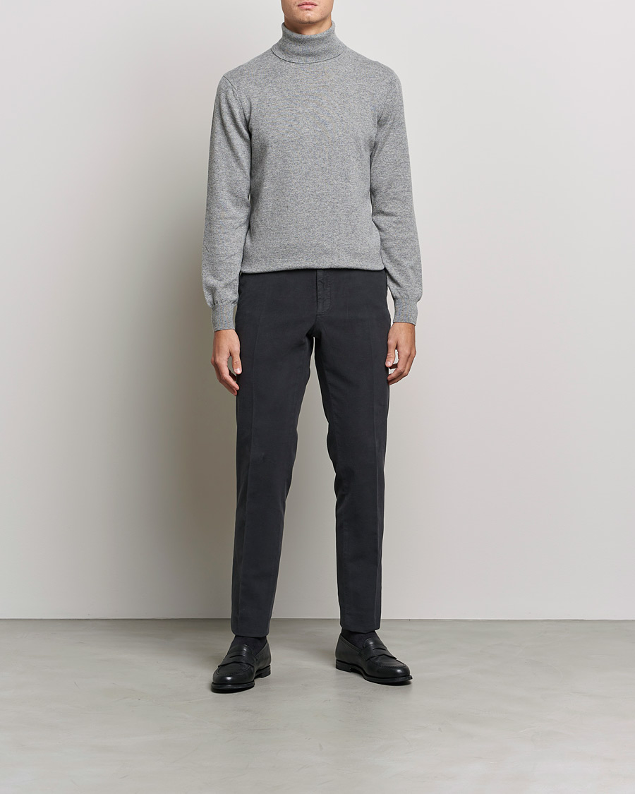 Herren | Pullover | Piacenza Cashmere | Cashmere Rollneck Sweater Light Grey