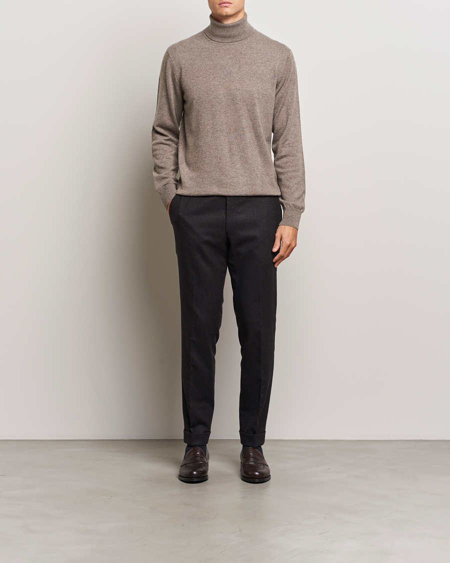Herren | Pullover | Piacenza Cashmere | Cashmere Rollneck Sweater Brown