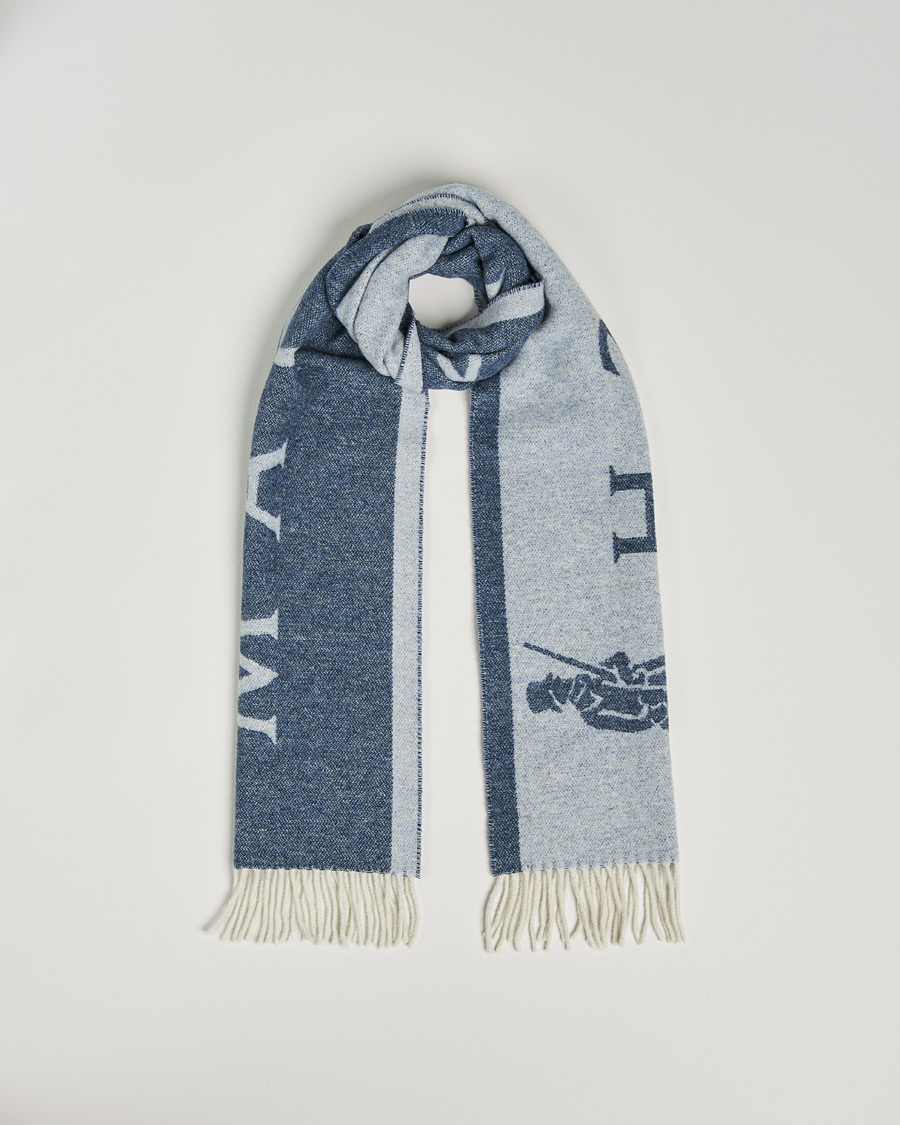 Herren | Mackintosh Edinburg Wool Scarf Blue | Mackintosh | Edinburg Wool Scarf Blue