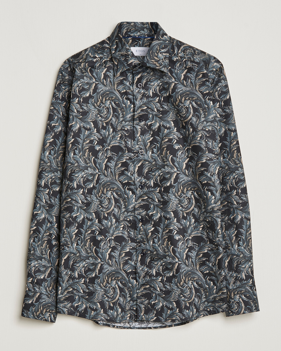 Herren | Hemden | Eton | Floral Signature Twill Shirt Black