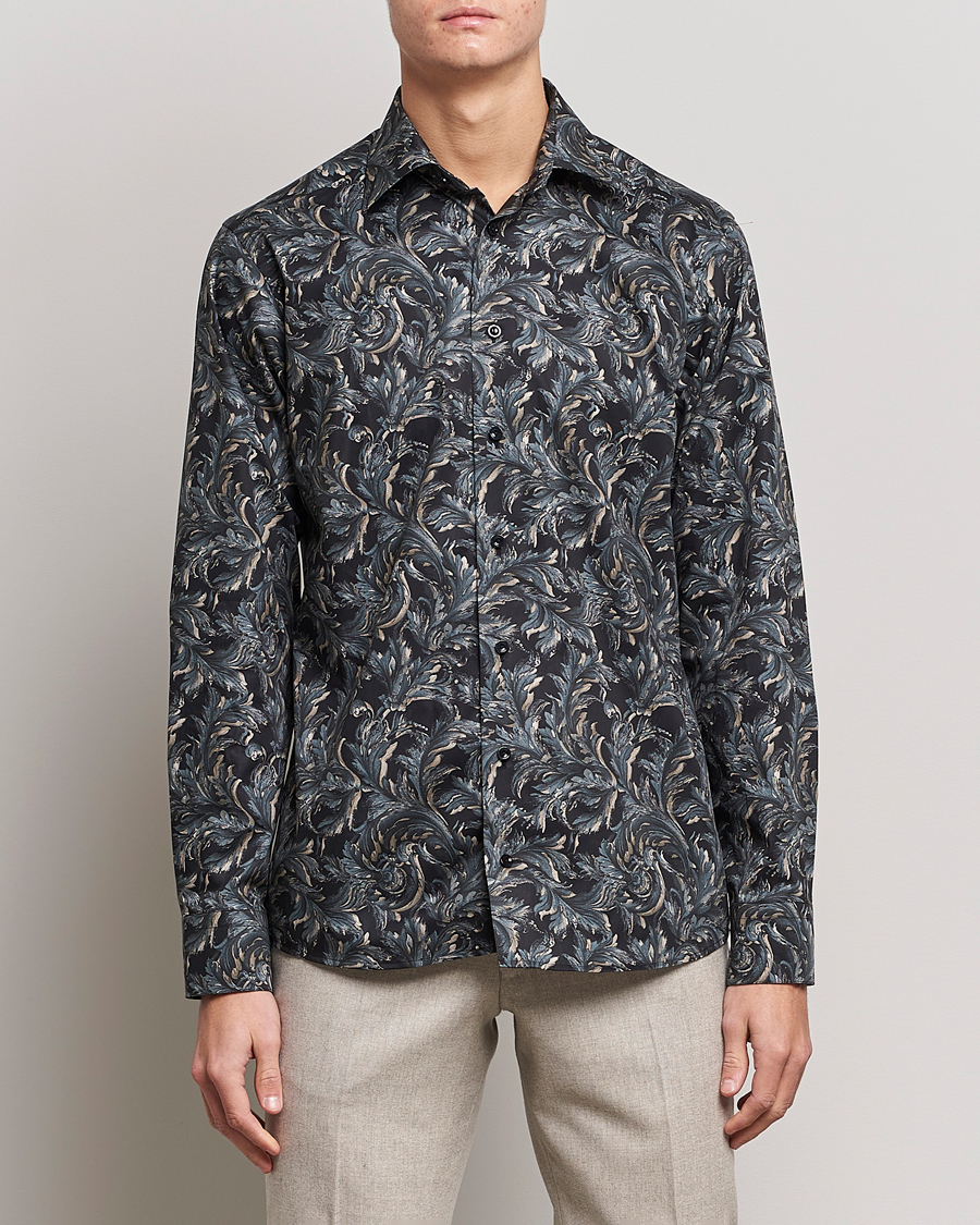 Herren | Hemden | Eton | Floral Signature Twill Shirt Black