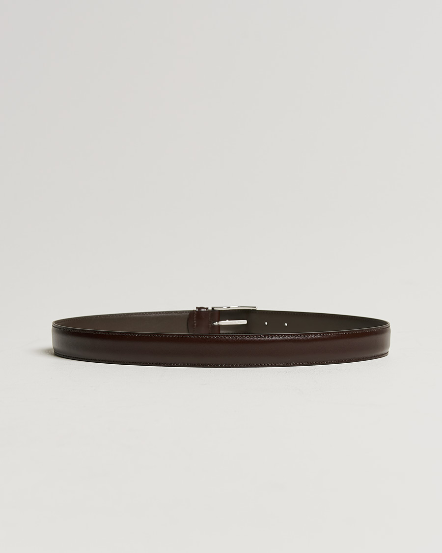 Herren | Italian Department | Anderson's | Leather Suit Belt 3 cm Dark Brown