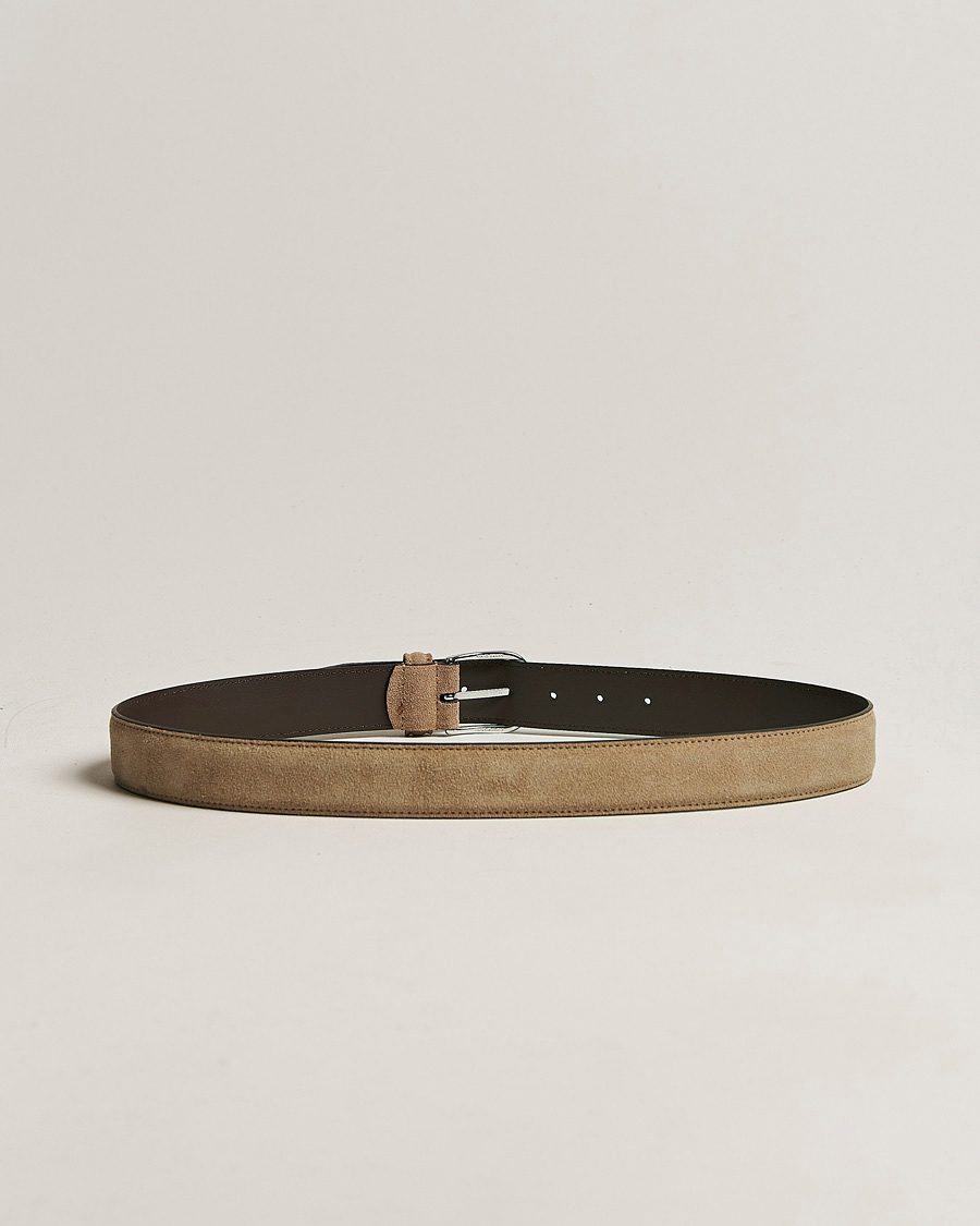 Men | Italian Department | Anderson\'s | Suede 3,5 cm Belt Beige