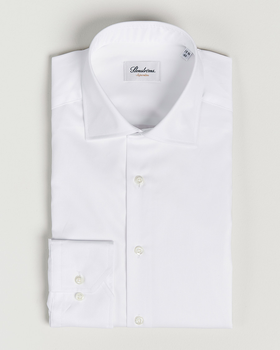 Herren | Hemden | Stenströms | Superslim Plain Shirt White