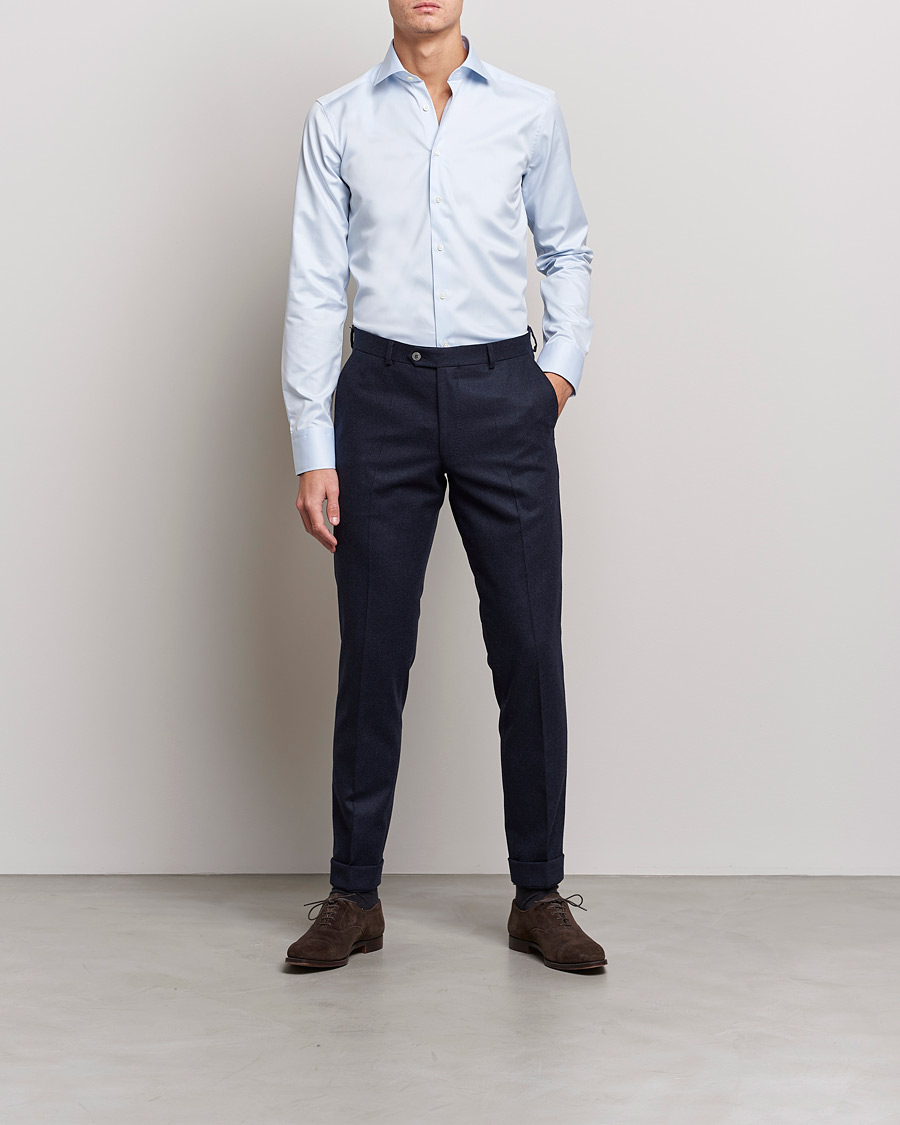 Herren |  | Stenströms | Superslim Plain Shirt Blue