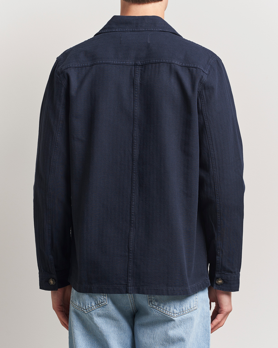 Herren | Jacken | A Day's March | Herringbone Overshirt Navy