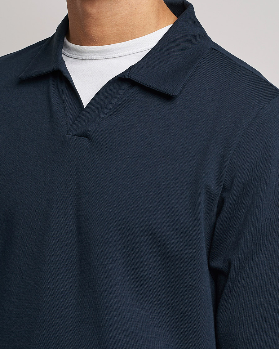 Herren | Pullover | A Day's March | Branford Long Sleeve Jersey Polo Navy