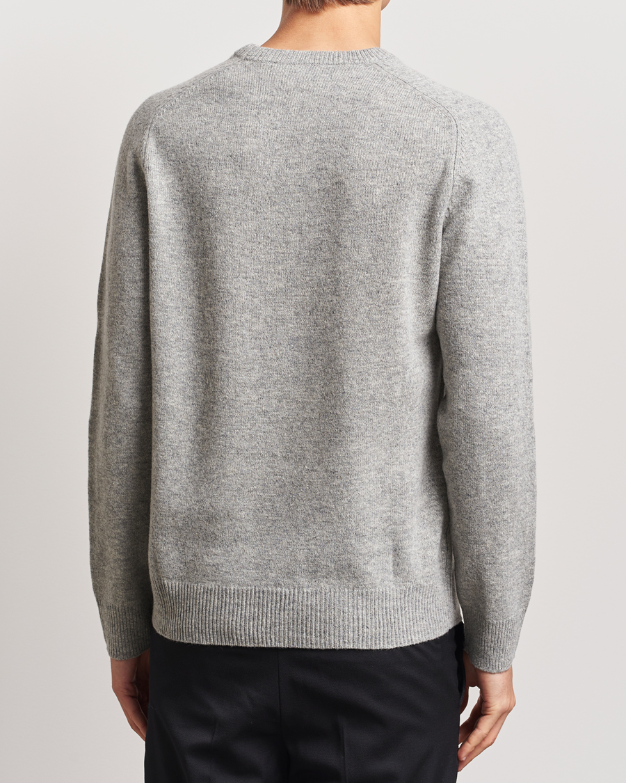 Herren | Pullover | A Day's March | Brodick Lambswool Sweater Grey Melange