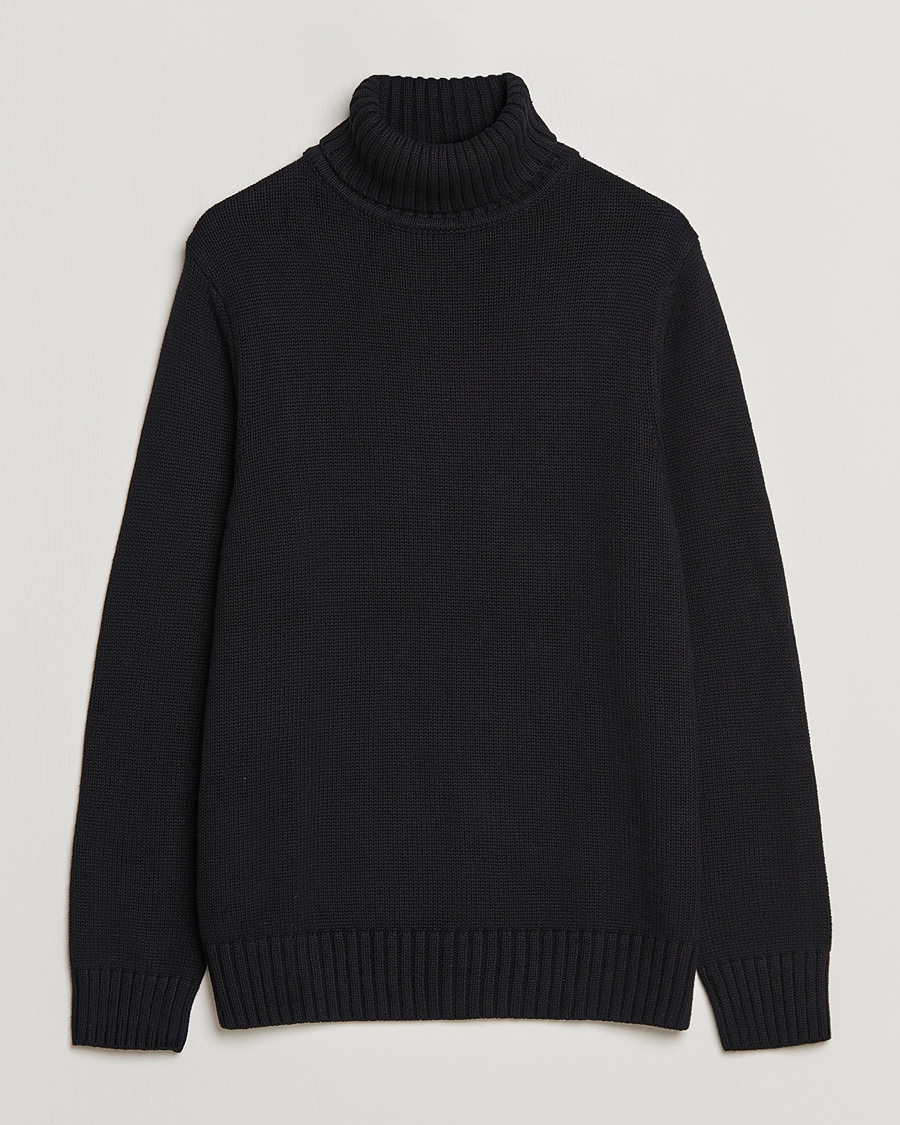 Herren | Pullover | A Day's March | Forres Cotton/Cashmere Rollneck Black