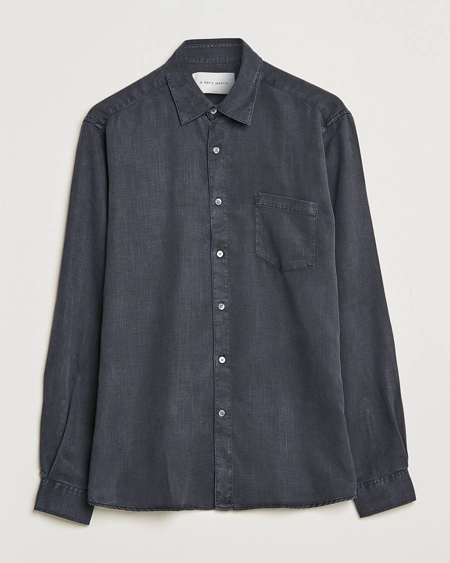 Herren | Hemden | A Day's March | Daintree Lyocell Shirt Off Black