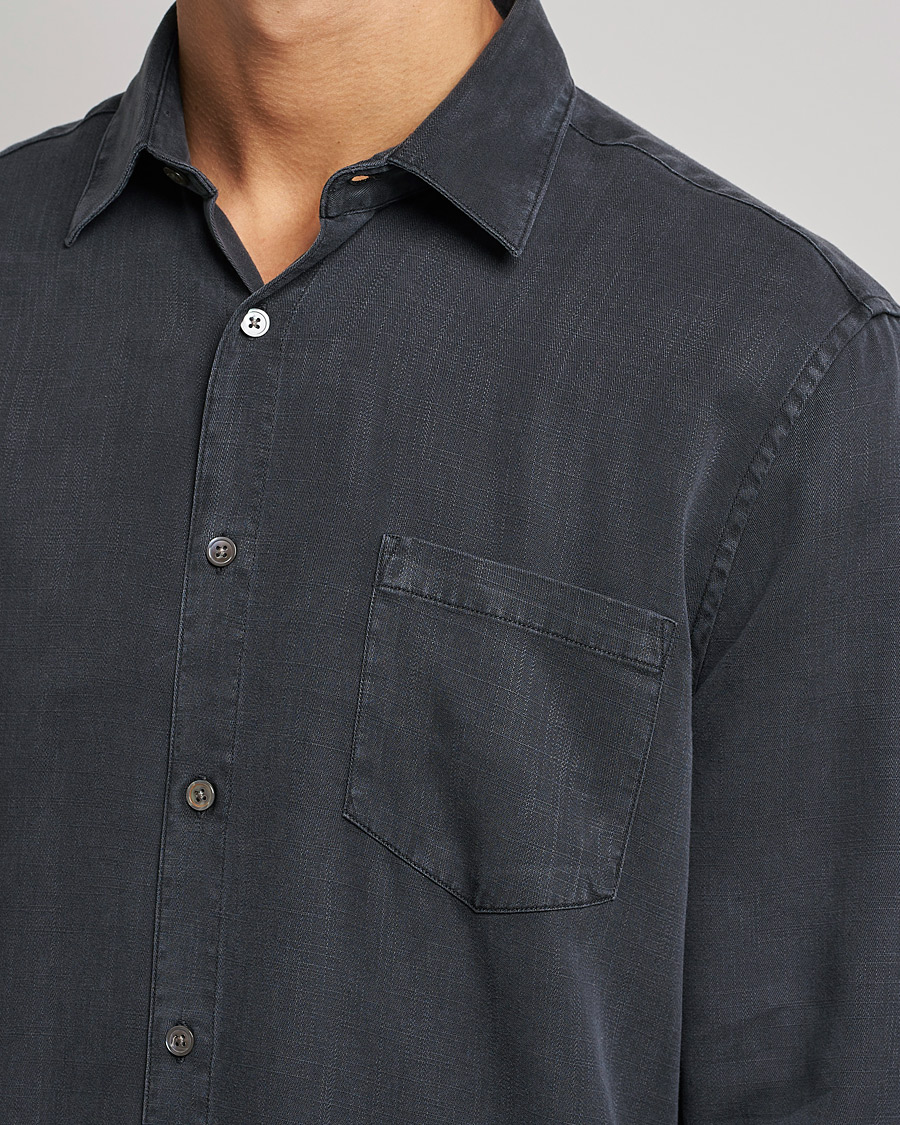 Herren | Hemden | A Day's March | Daintree Lyocell Shirt Off Black