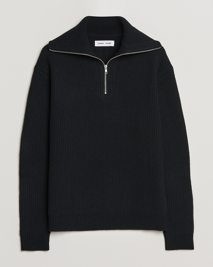 Herren | Pullover | Samsøe Samsøe | Samsøe & Samsøe Logan Zip Turtle Neck Black