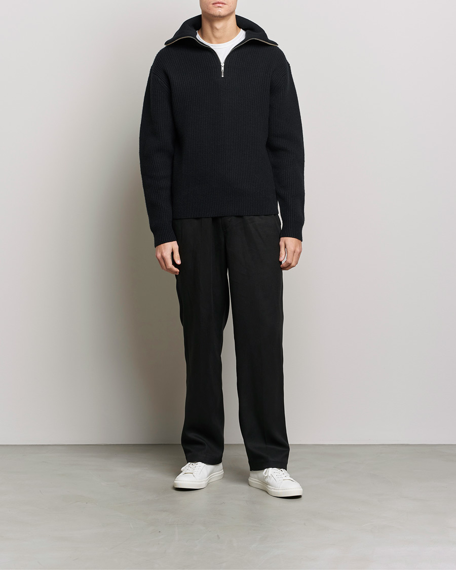 Herren | Pullover | Samsøe Samsøe | Samsøe & Samsøe Logan Zip Turtle Neck Black