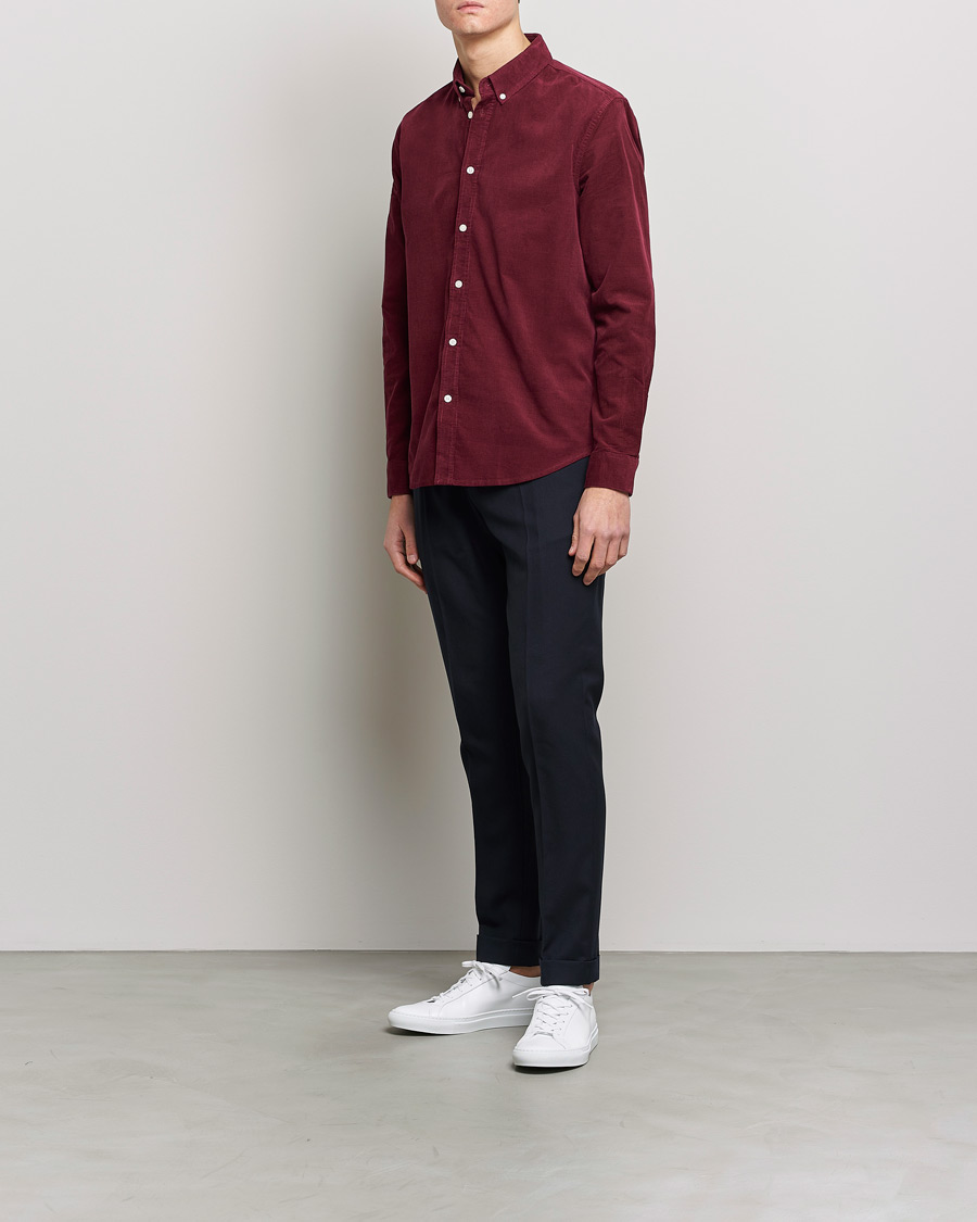 Herren | Hemden | Samsøe Samsøe | Samsøe & Samsøe Liam Organic Cotton Corduroy Shirt Windsor Wine