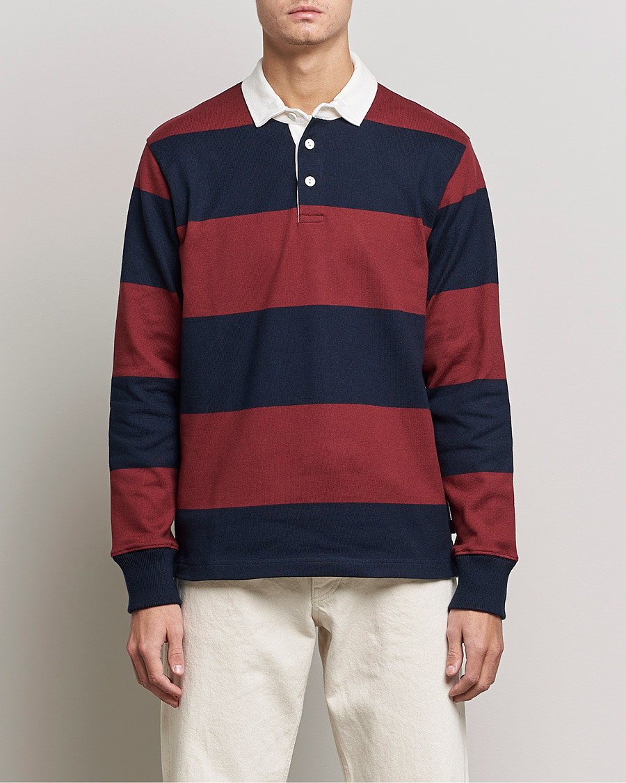 Herren | Pullover | Rowing Blazers | Block Stripe Rugby Burgundy/Navy
