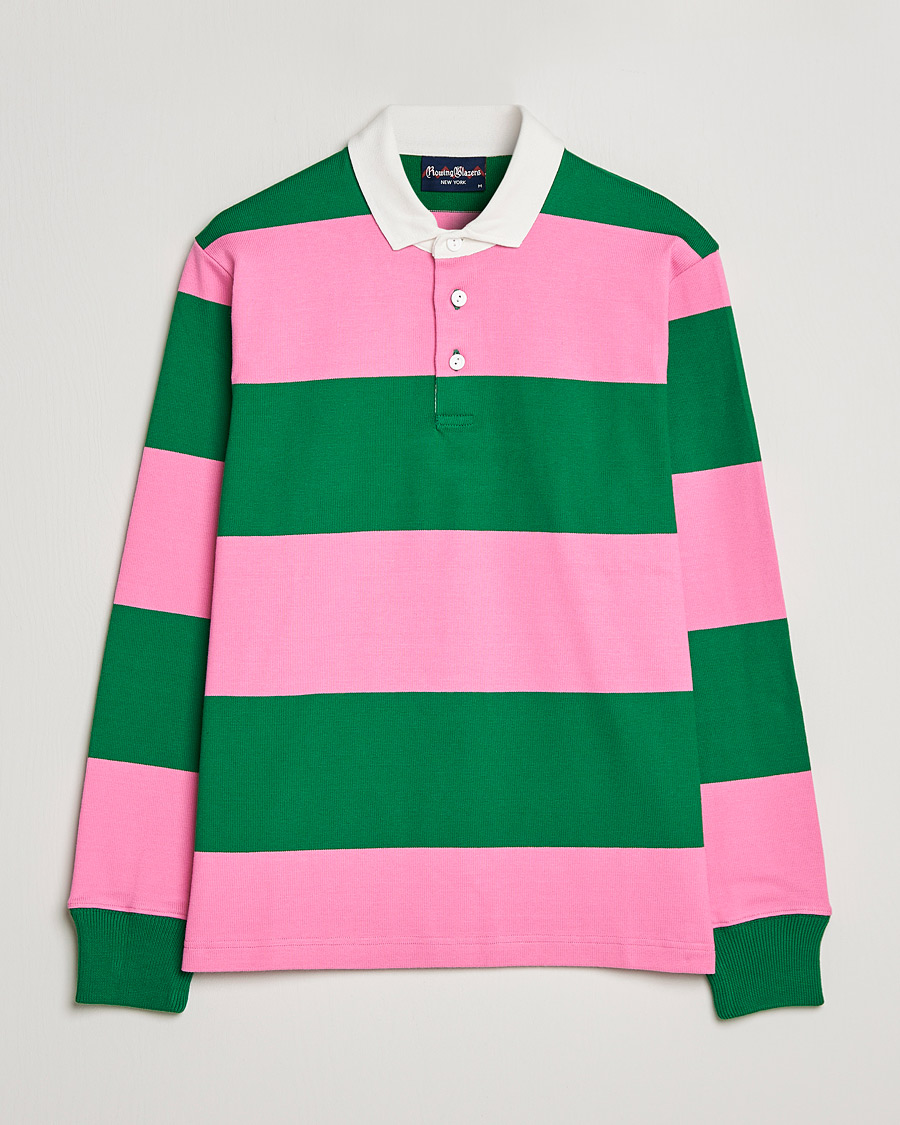 Herren | Pullover | Rowing Blazers | Block Stripe Rugby Pink/Green