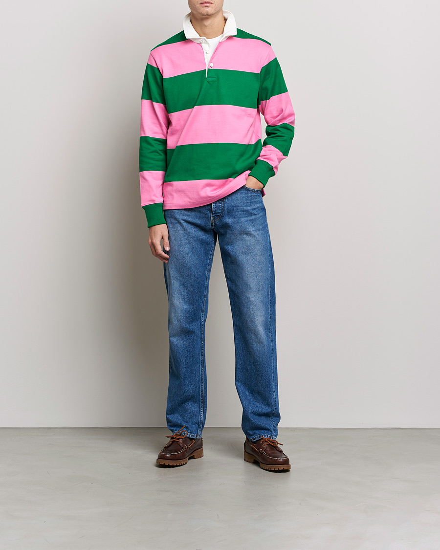 Herren | Pullover | Rowing Blazers | Block Stripe Rugby Pink/Green