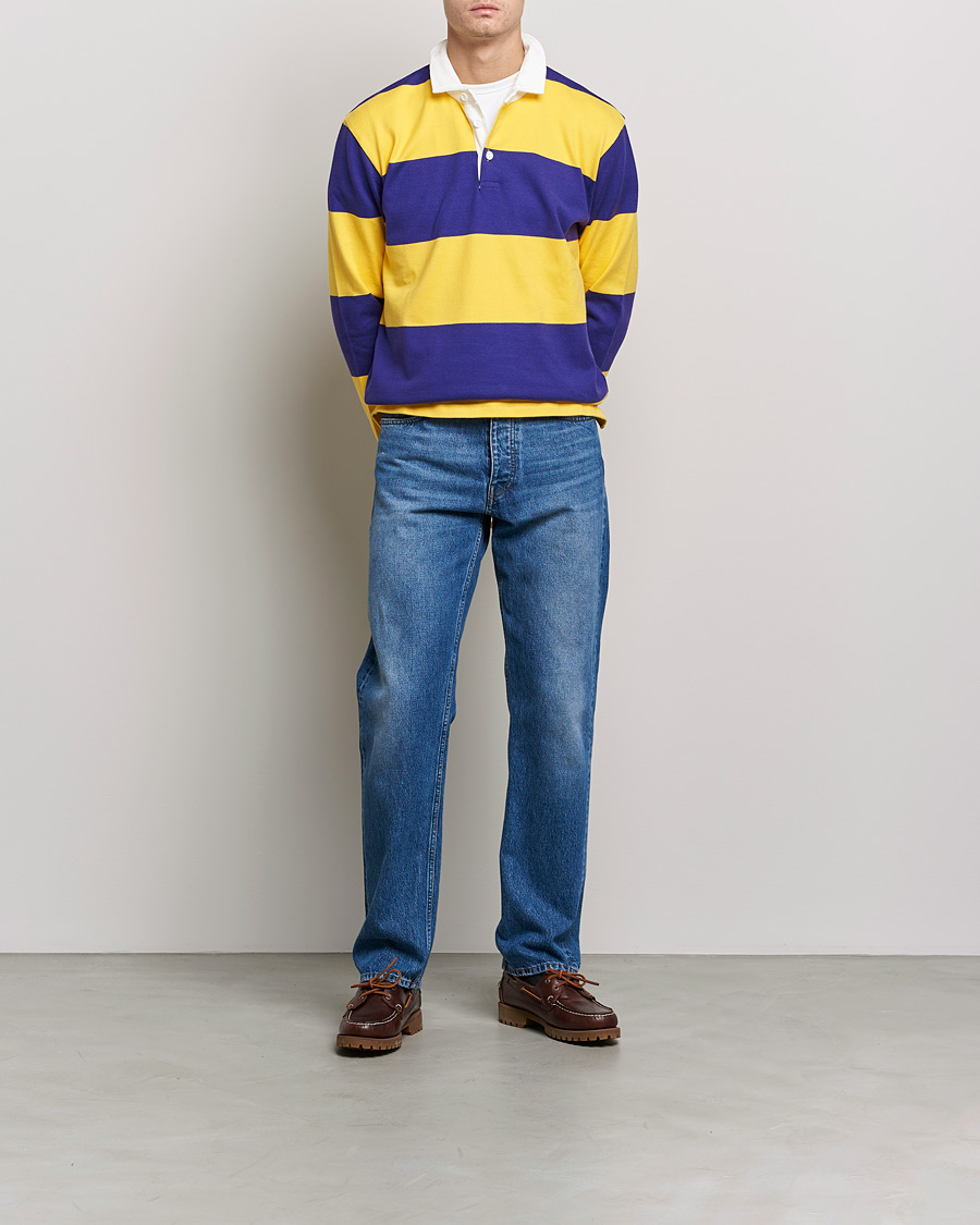 Herren | Pullover | Rowing Blazers | Horizontal Stripe Rugby Gold/Purple