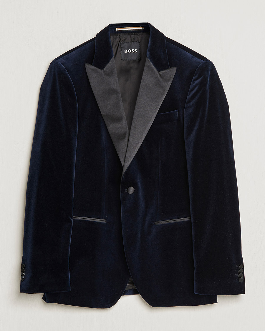 Herren | Sakkos | BOSS BLACK | Hutson Velvet Tuxedo Blazer Dark Blue